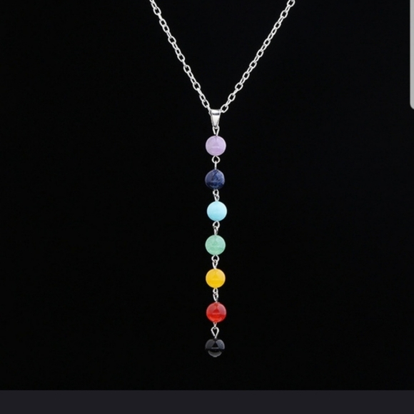 Pretty 7 Chakra Reiki Healing Gemstone necklace - Picture 3 of 16